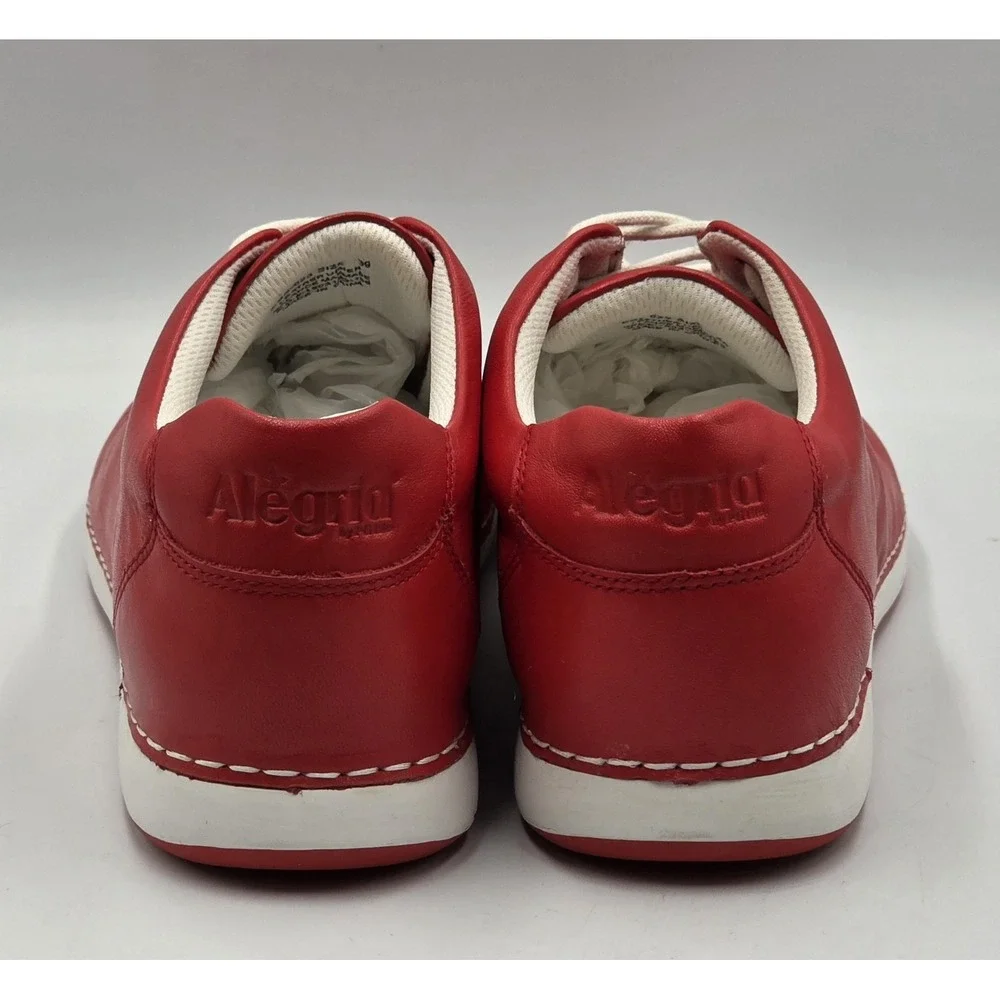 Alegria Essence ESS-623 Red Leather Slip Resistant Work Shoes Womens 8.5 EU 39